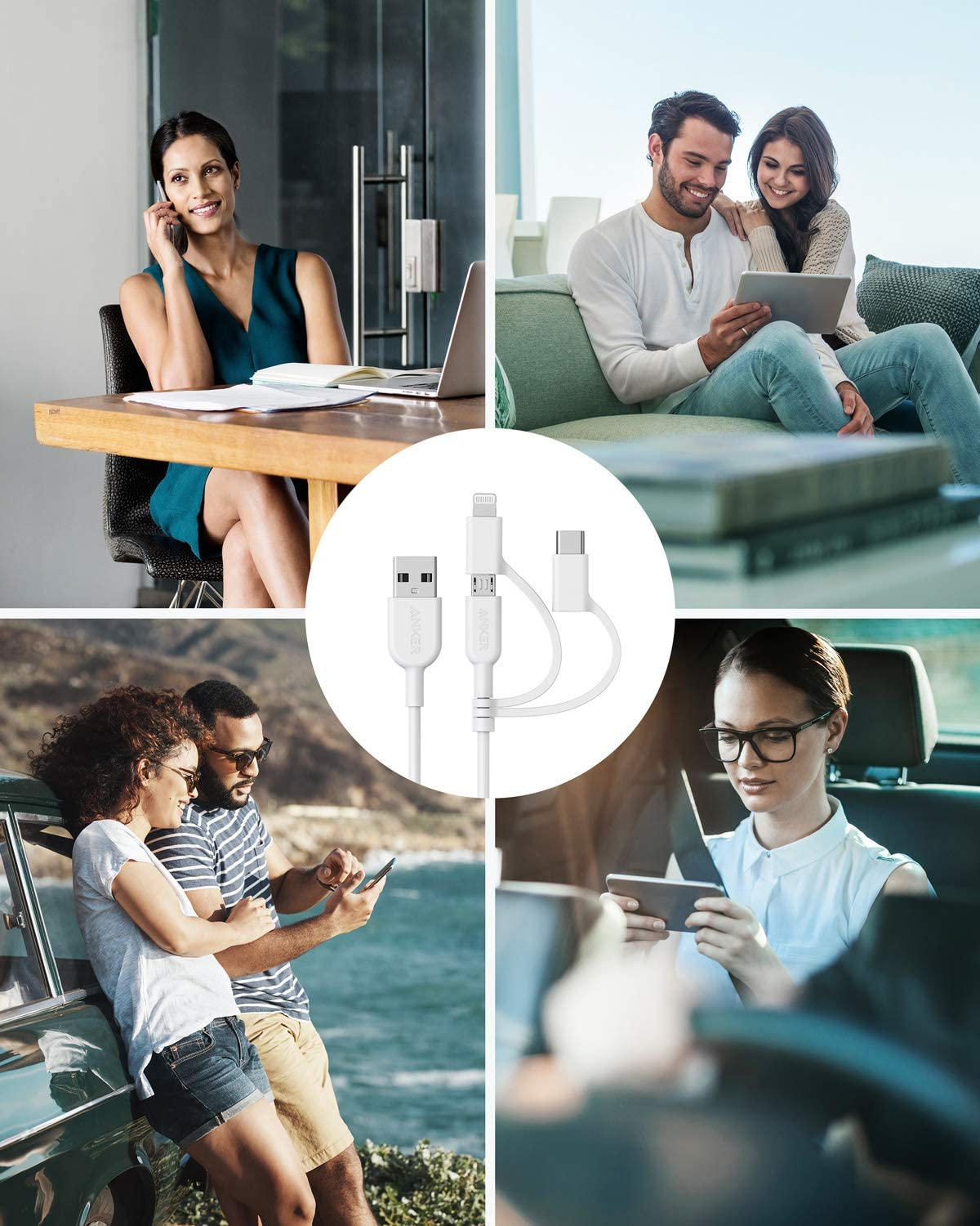 Cáp Anker PowerLine II A8436 3 in 1 - Ảnh 6